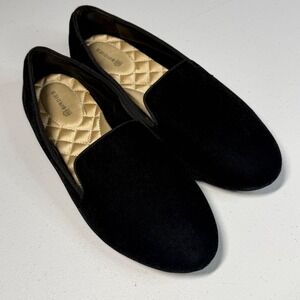 Birdies The Starling Loafer 8 Black Velvet Quilted Insole Slip On Slippers